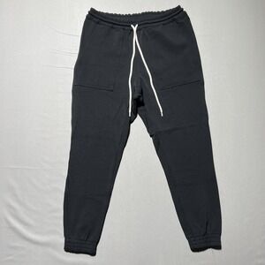 Bassike Pants Mens Size 1 Black Tapered Drawstring Waist Italy Fabric Australia